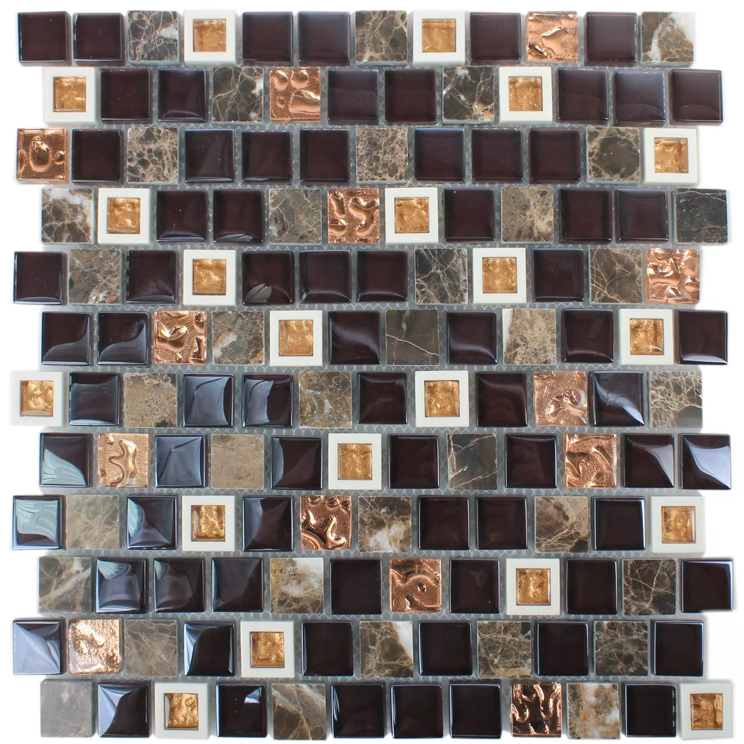 Sample Glass Plastic Natural Stone Mosaic Historico Brown