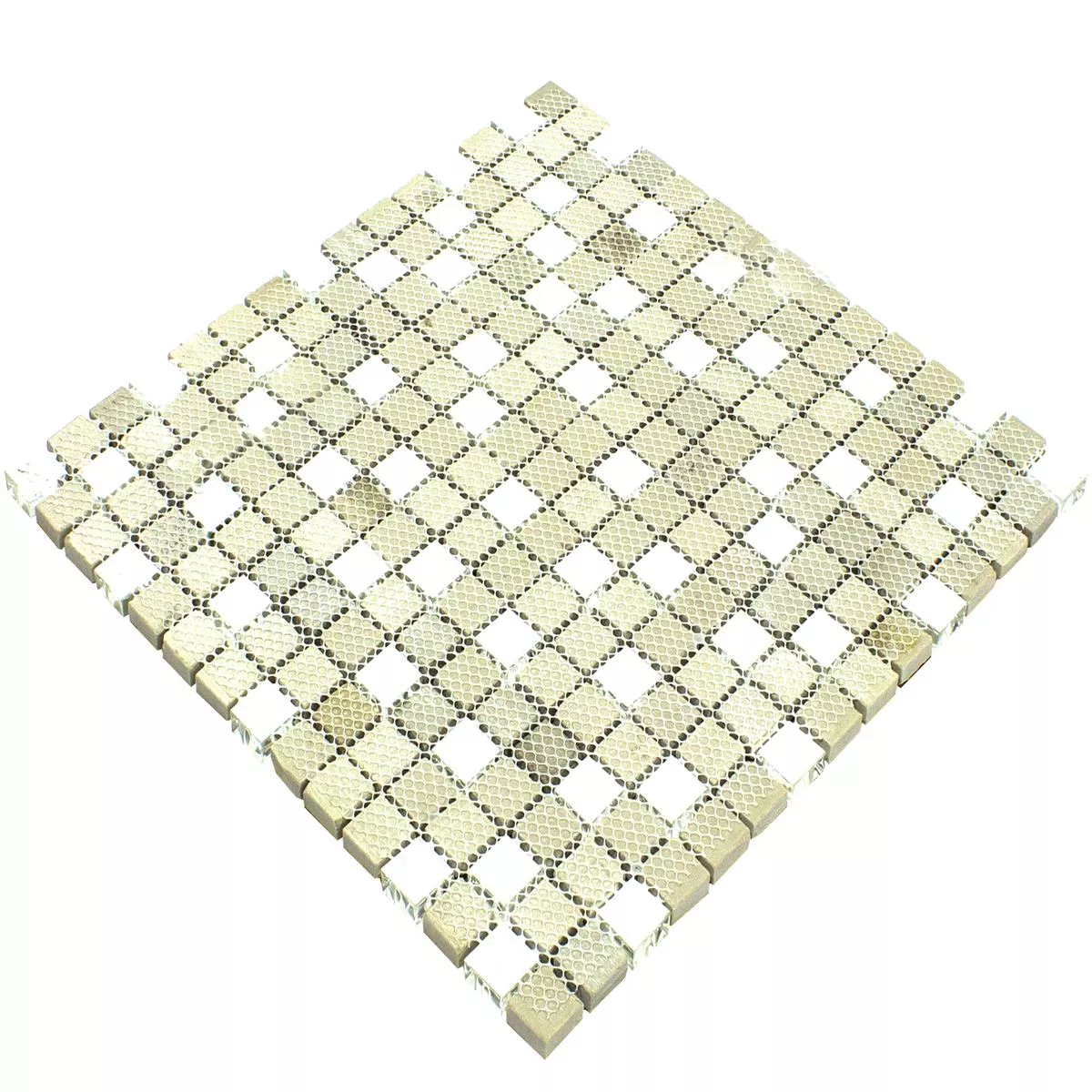 Sample Glass Metal Stainless Steel Mosaic Tiles Stella Blanc Silver