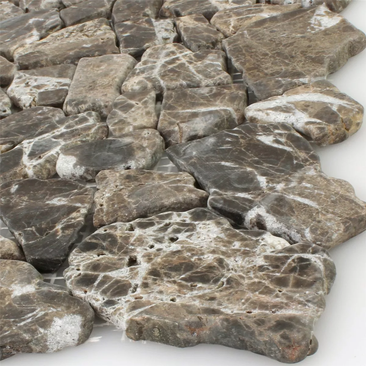 Mosaic Tiles Broken Marble Impala Brown Geflammt Mosaic Tiles Broken Marble Impala Brown Geflammt