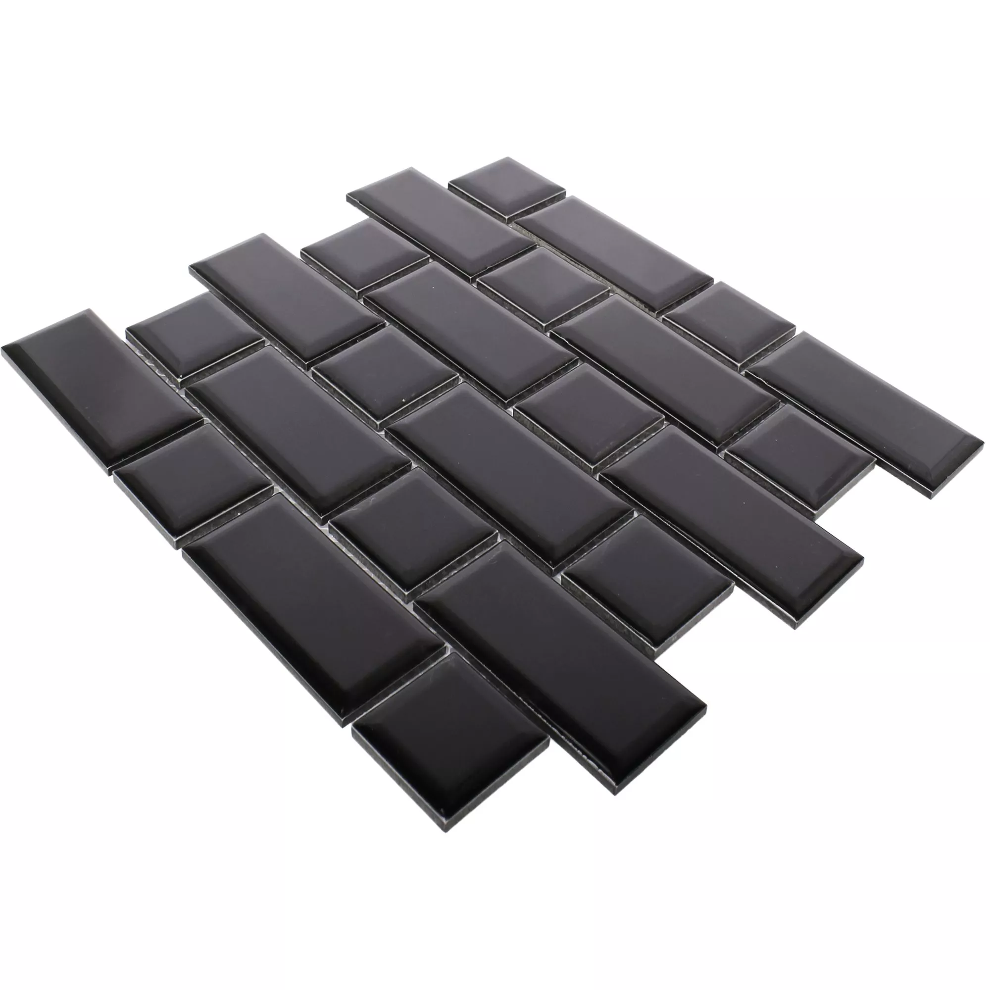 Sample Ceramic Mosaic Tiles Bengal Metro Facet Black