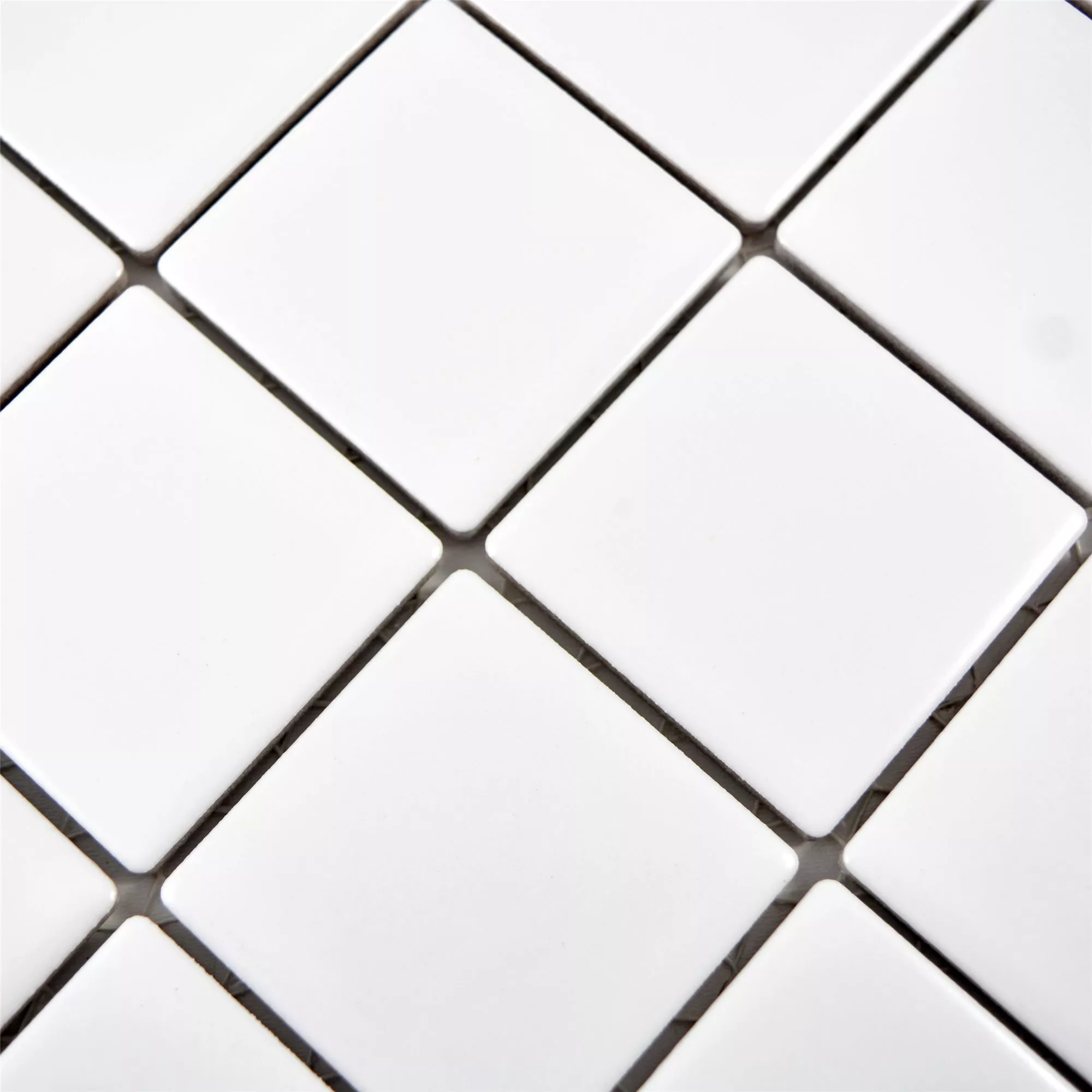 Ceramic Mosaic Tiles Adrian White Glossy Square 48