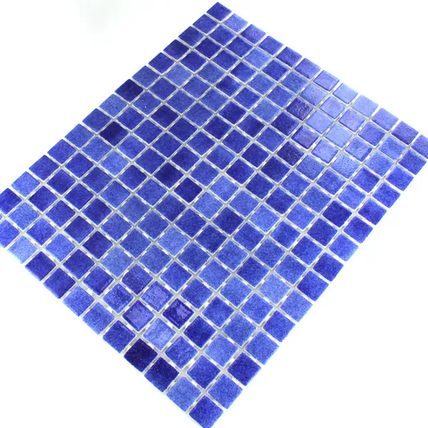 Glass Swimming Pool Mosaic 25x25x4mm Dark Blue Mix