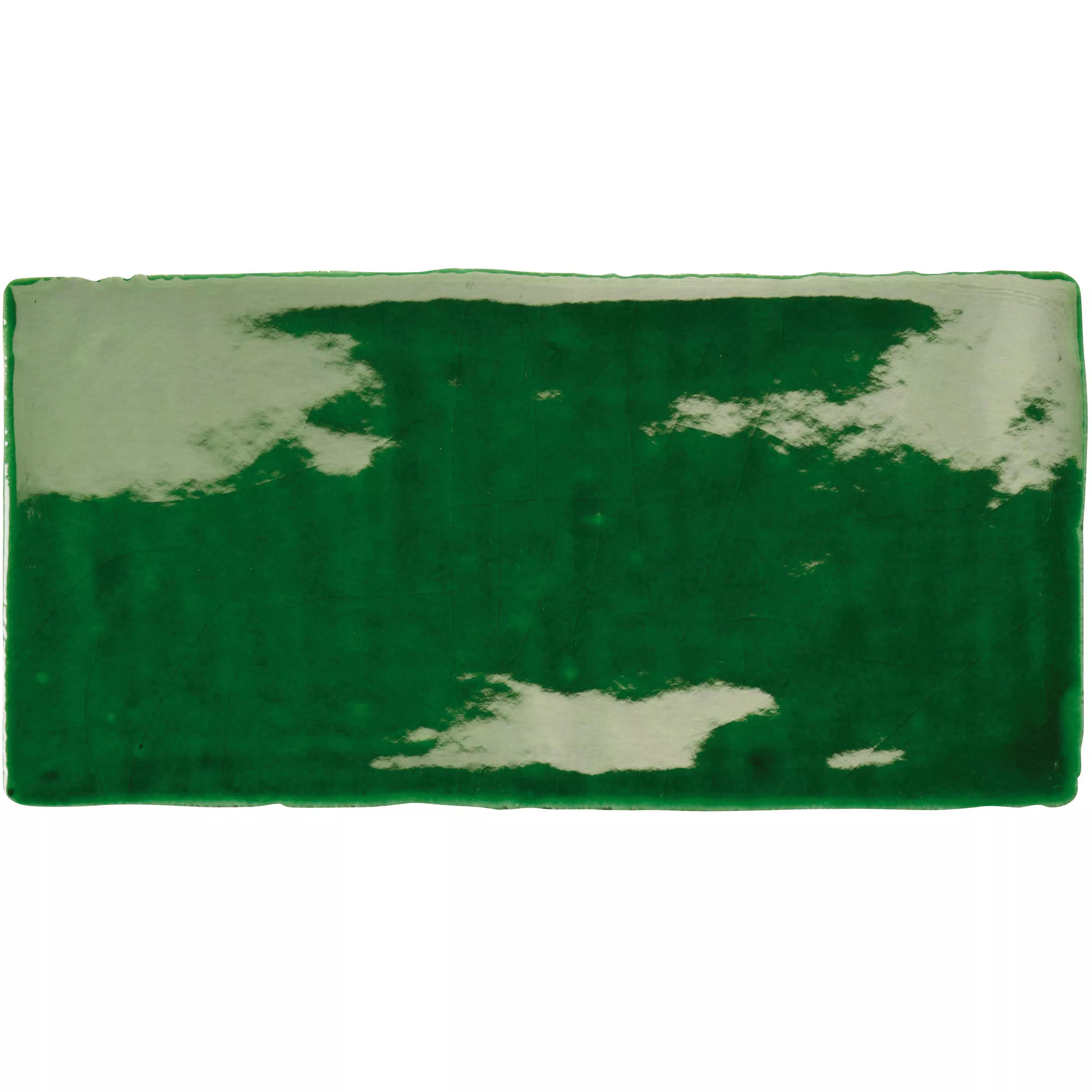 Wall Tile Algier Hand Made 7,5x15cm Emerald Green