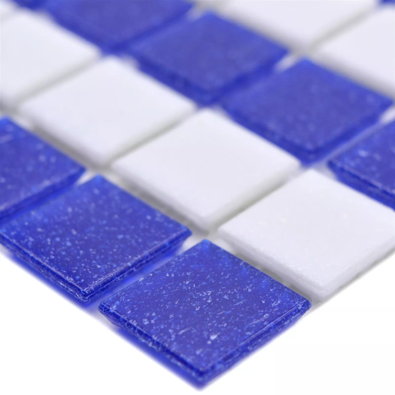 Sample Swimming Pool Mosaic Filyos Blue Blanc Paper Glued