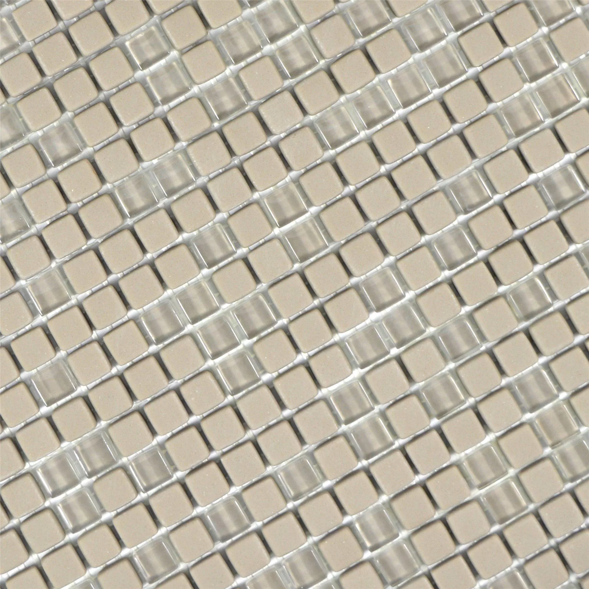 Sample Glass Mosaic Tiles Kassandra Cream Mat