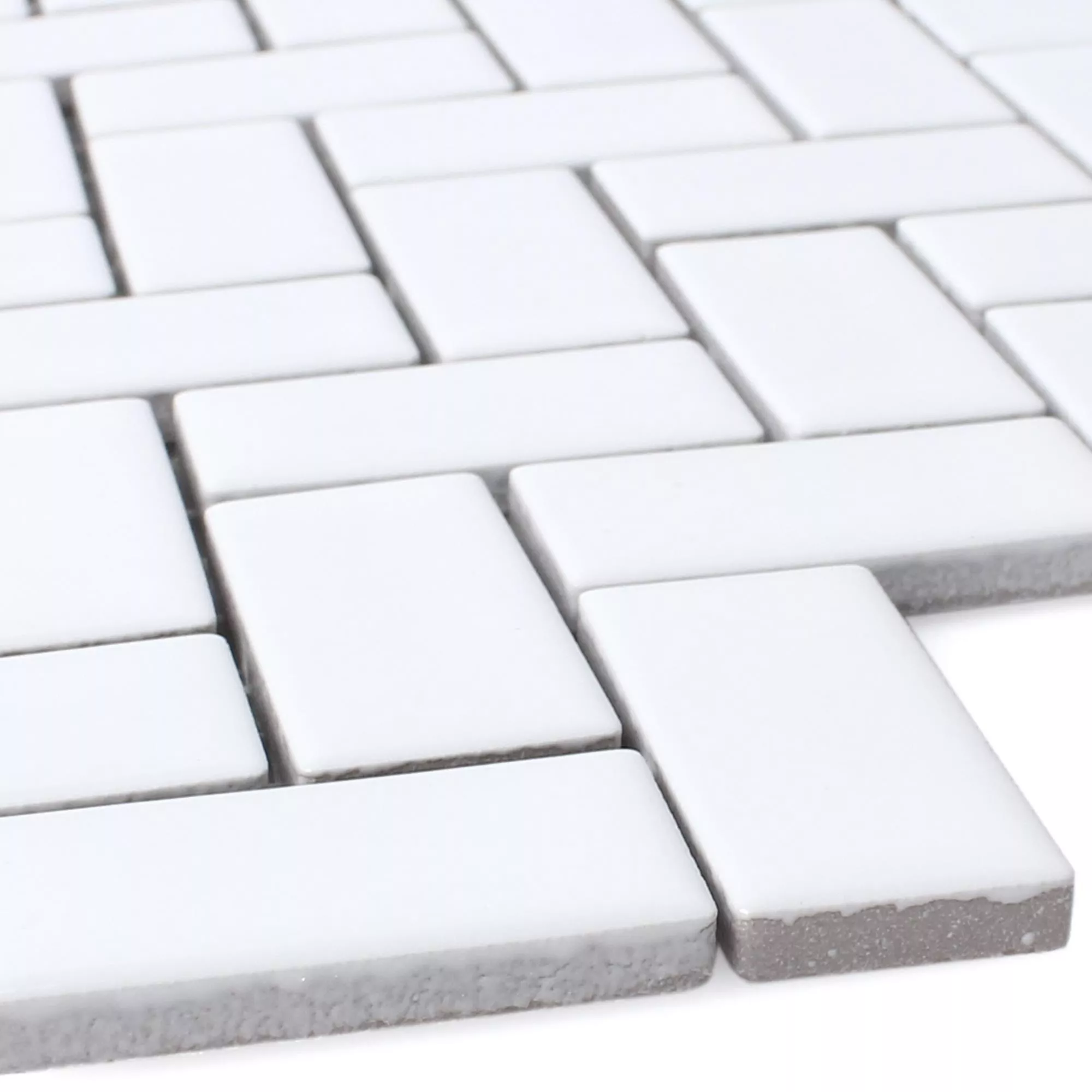 Sample Mosaic Tiles Ceramic Casillas White Mat