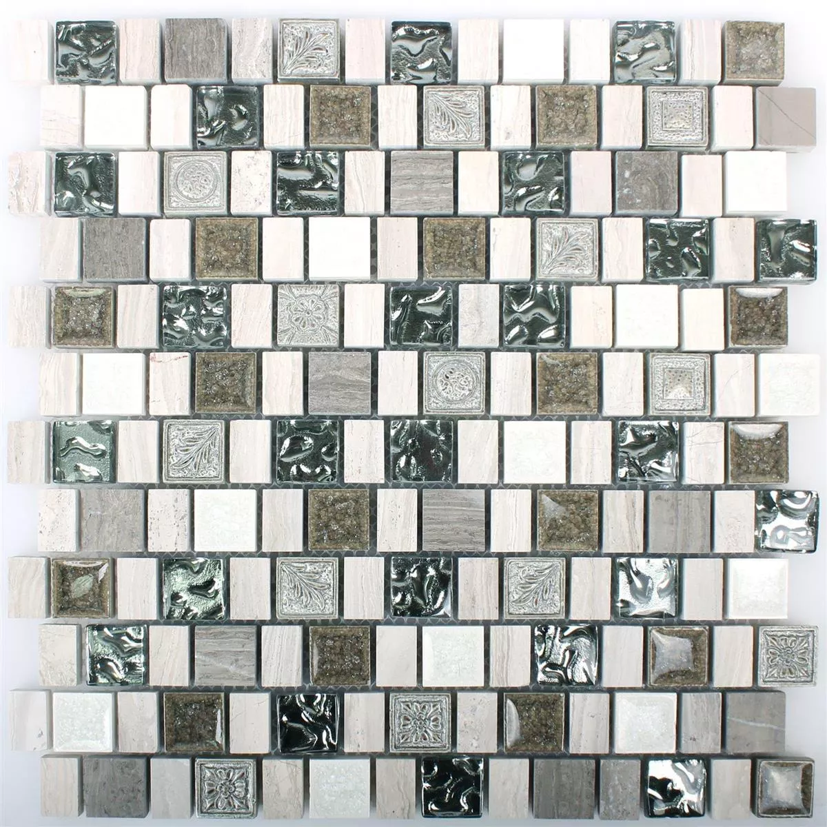 Mosaic Tiles Dresden Multiformat  Wood White Mix