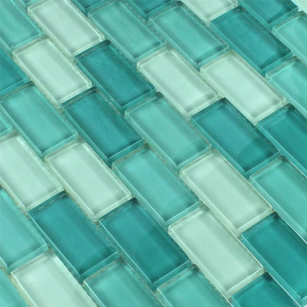 Mosaic Tiles Glass Brick Green Mix
