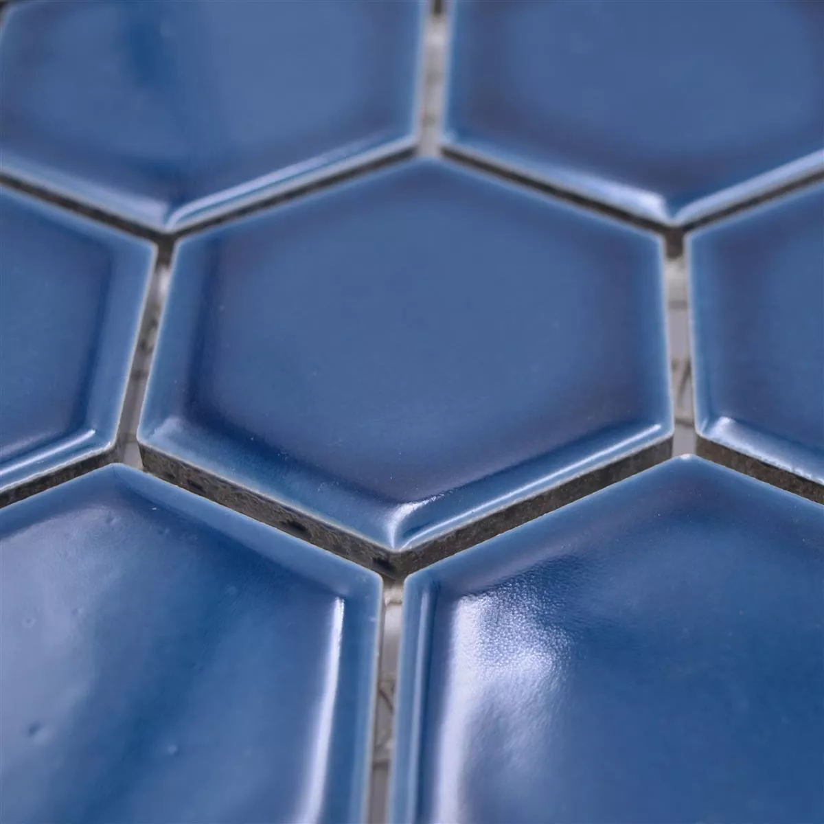 Sample from Ceramic Mosaic Salomon Hexagon Blue Green H51