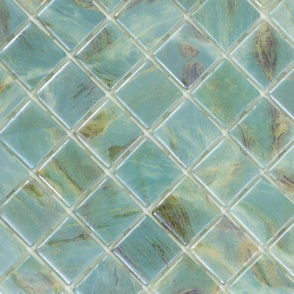 Glass Swimming Pool Mosaic Alassio Cyan 25