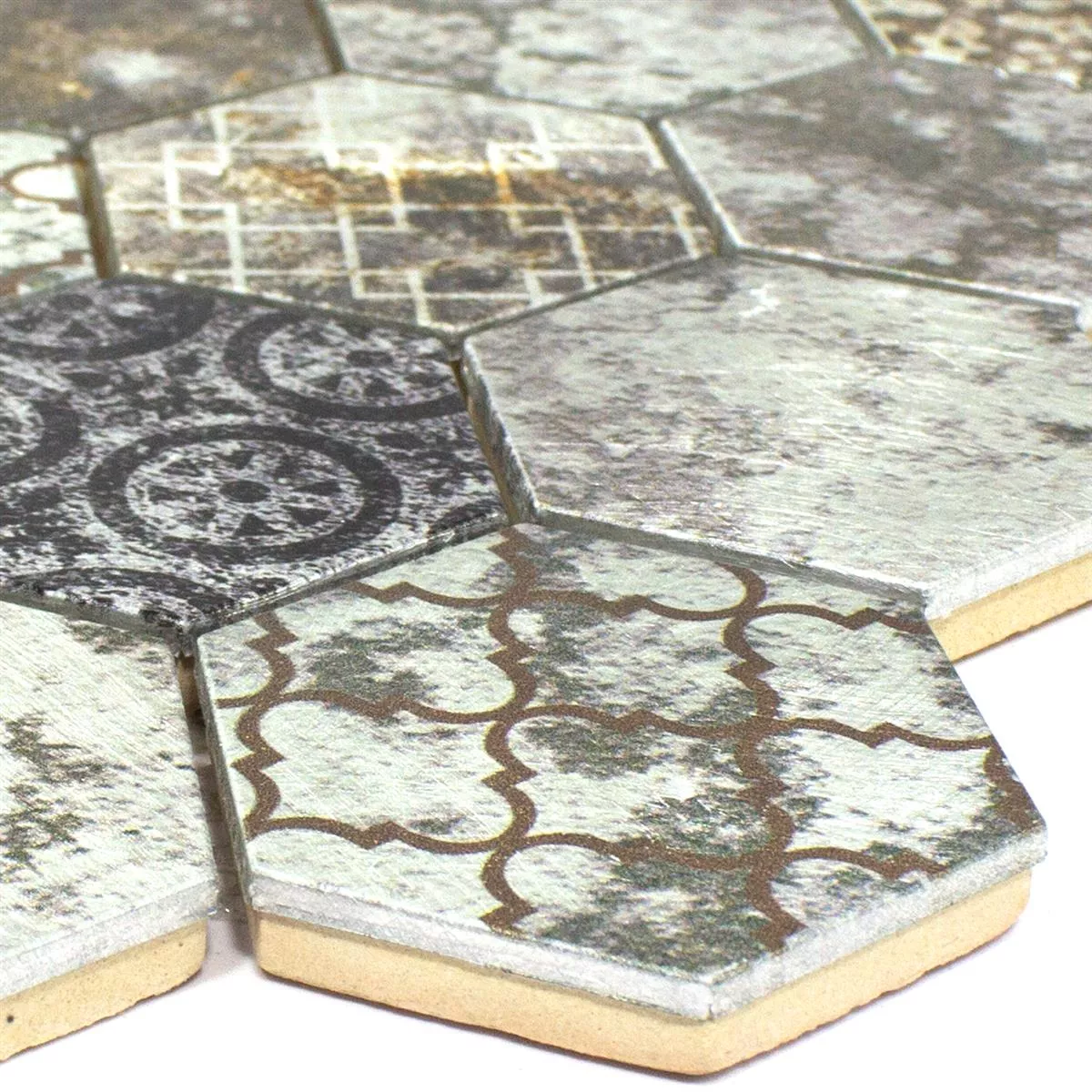 Mosaic Tile Rixos Grey Silver Brown