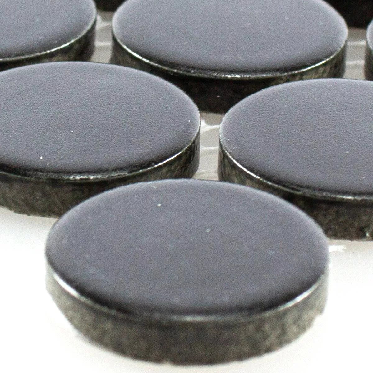 Sample Ceramic Button Mosaic Tiles Harlingen Black Mat