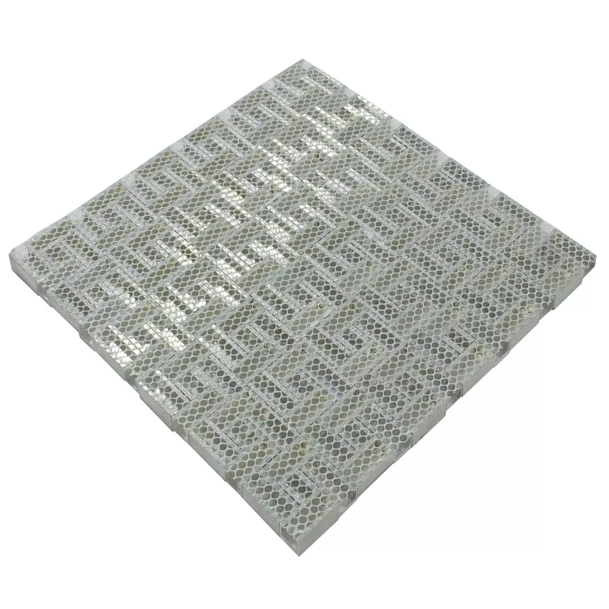 Aluminium Metal Mosaic Tiles Quantum Silver
