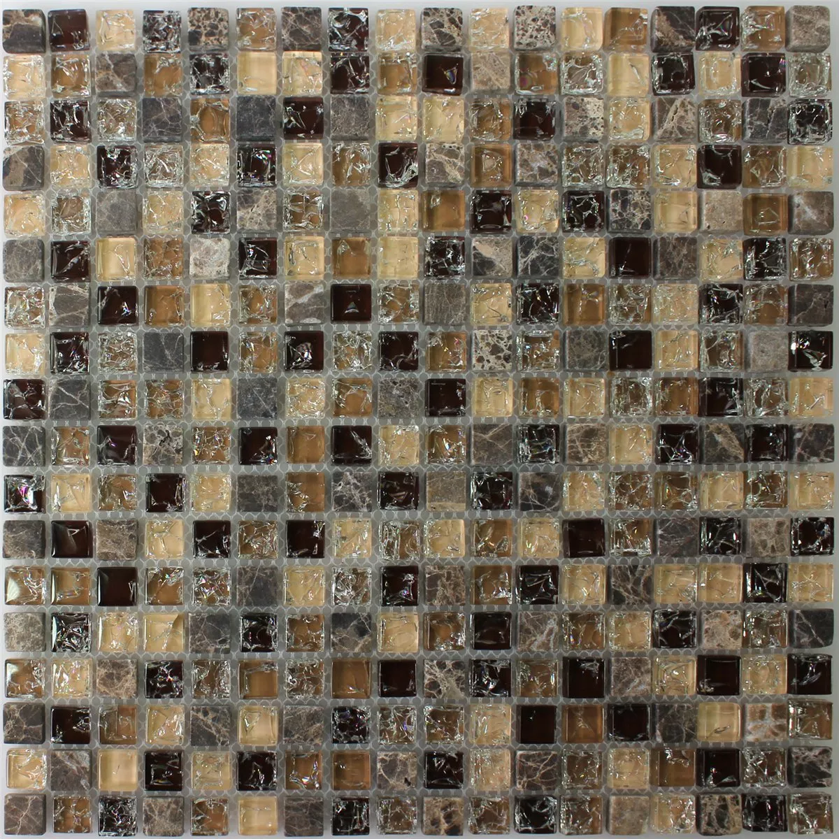 Sample Mosaic Tiles Glass Natural Stone Broken Dark Emperador