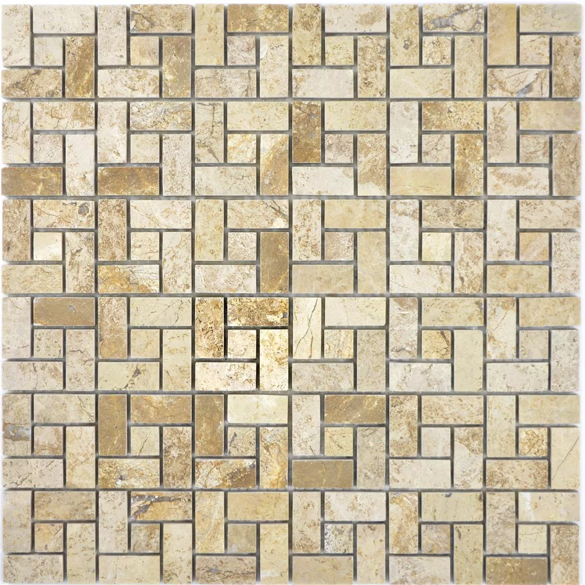 Sample Natural Stone Marble Mosaic Tiles Umay Brown Beige