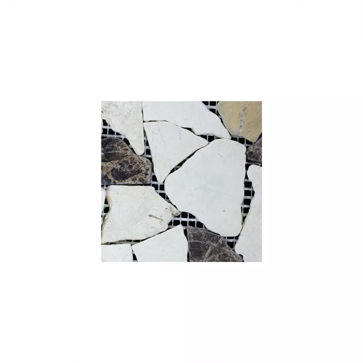 Sample Marble Broken Mosaic Tiles Dolcevista Brown White