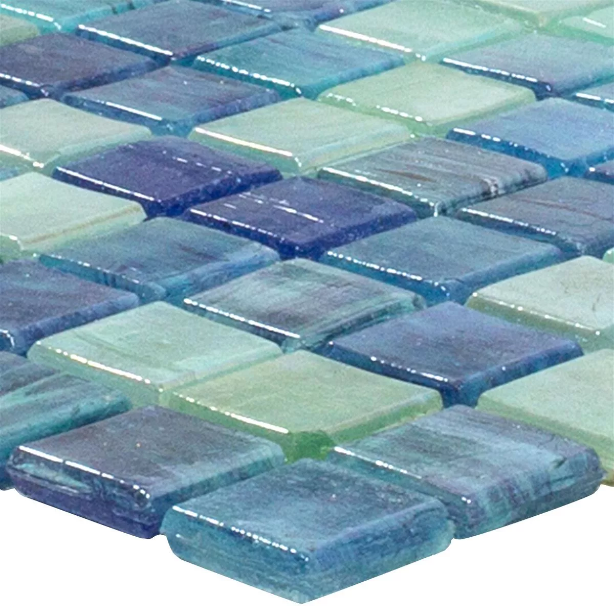 Sample Glass Mosaic Tiles Carla Blue Cyan