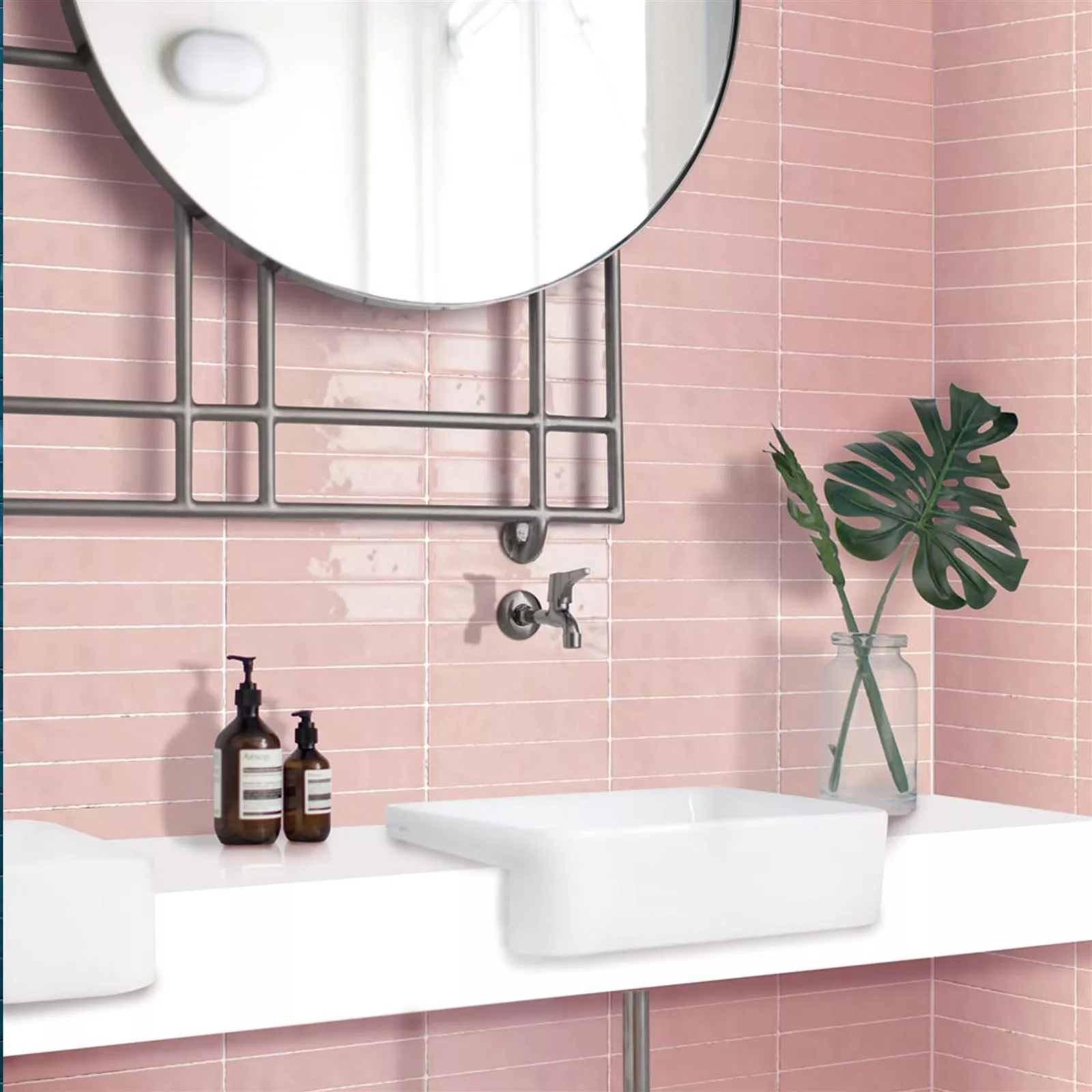 Wall Tiles Montreal Waved Pink 5x25cm