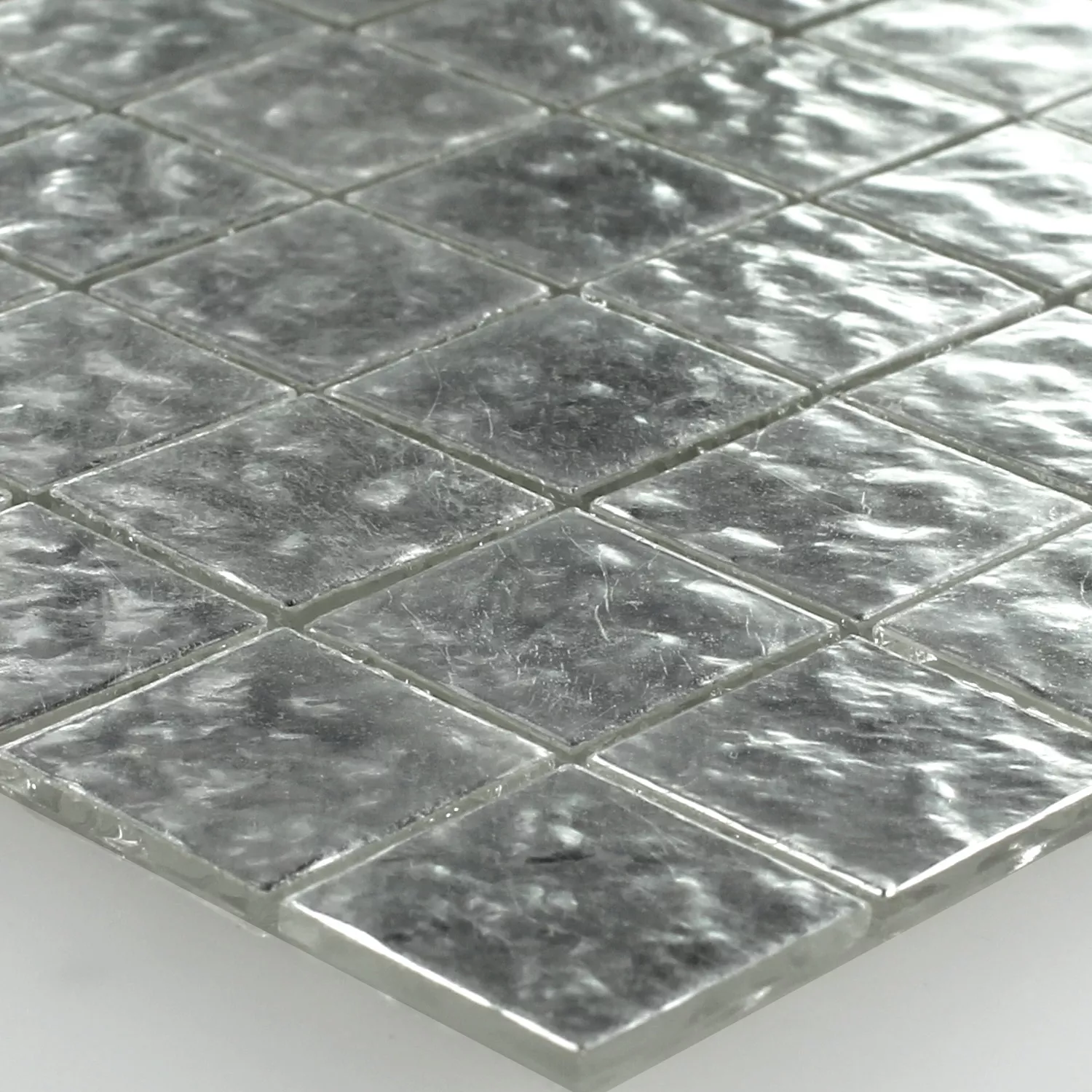 Mosaic Tiles Trend-Vi Glass White Gold 24 Carat Waved 2x2cm