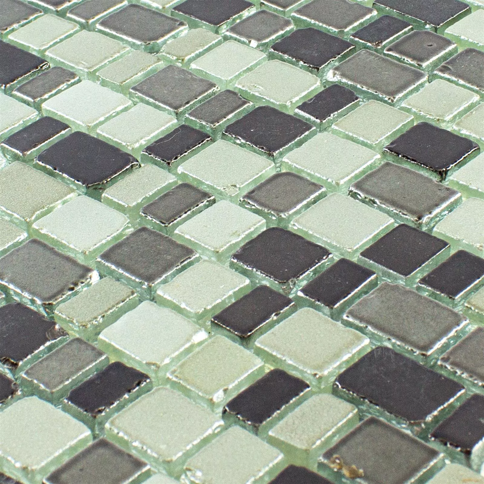 Glass Mosaic Tiles Economy Grey Silver