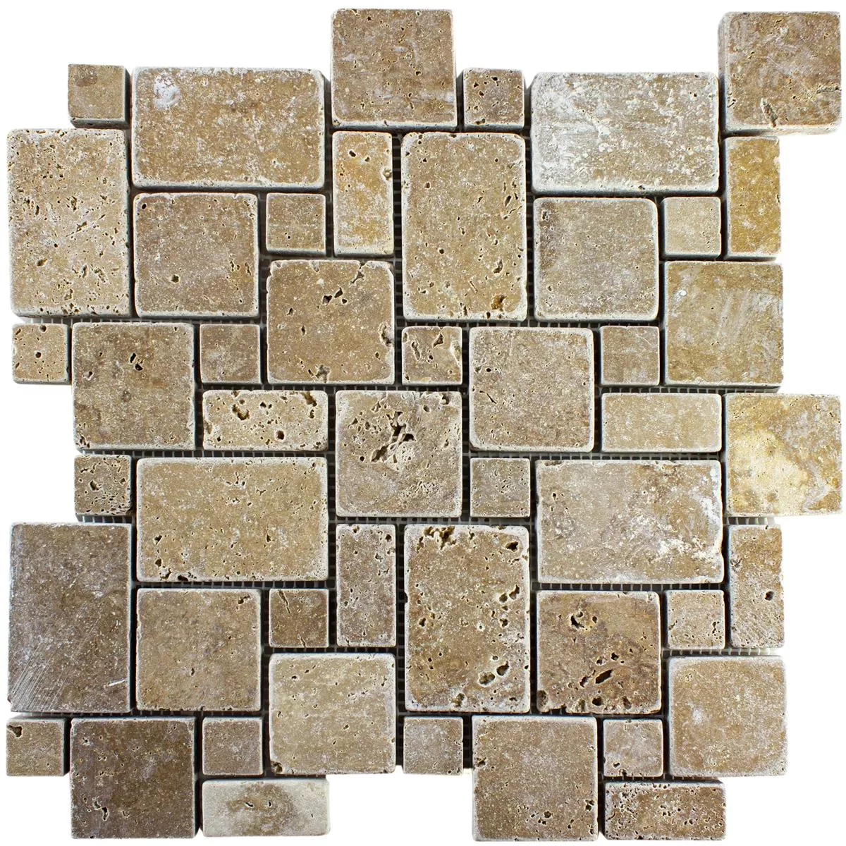 Natural Stone Travertine Mosaic Tiles LaGrange Brown