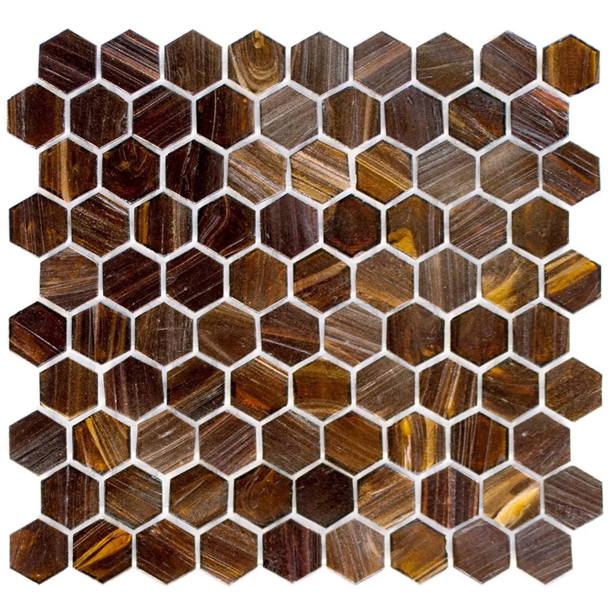 Glass Mosaic Tiles Trend-Vi Hexagonal 270 Dark Brown Glass Mosaic Tiles Trend-Vi Hexagonal 270 Dark Brown