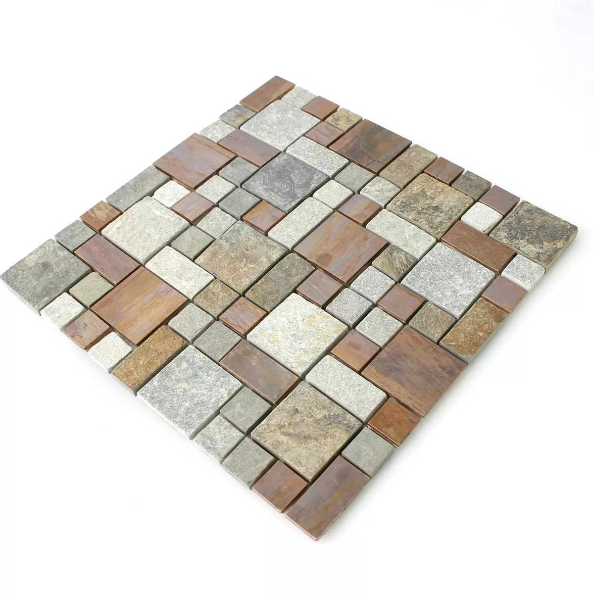 Mosaic Tiles Copper Metal Natural Stone Mix