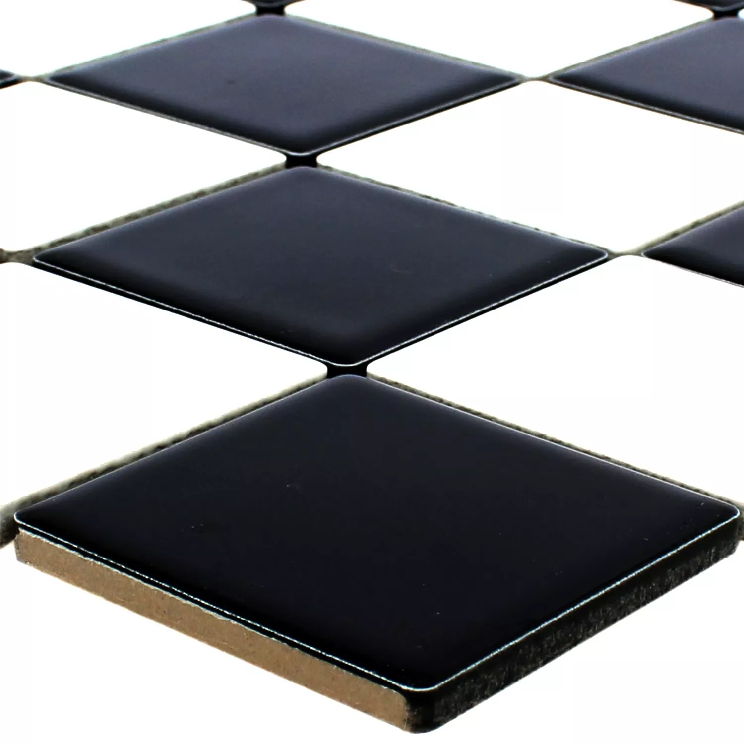 Mosaic Tiles Ceramic Monte Carlo Black White Mat