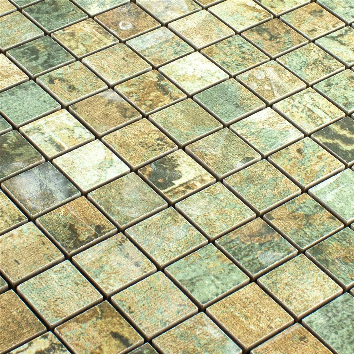 Sample Ceramic Mosaic Tiles Moonlight Brown Green