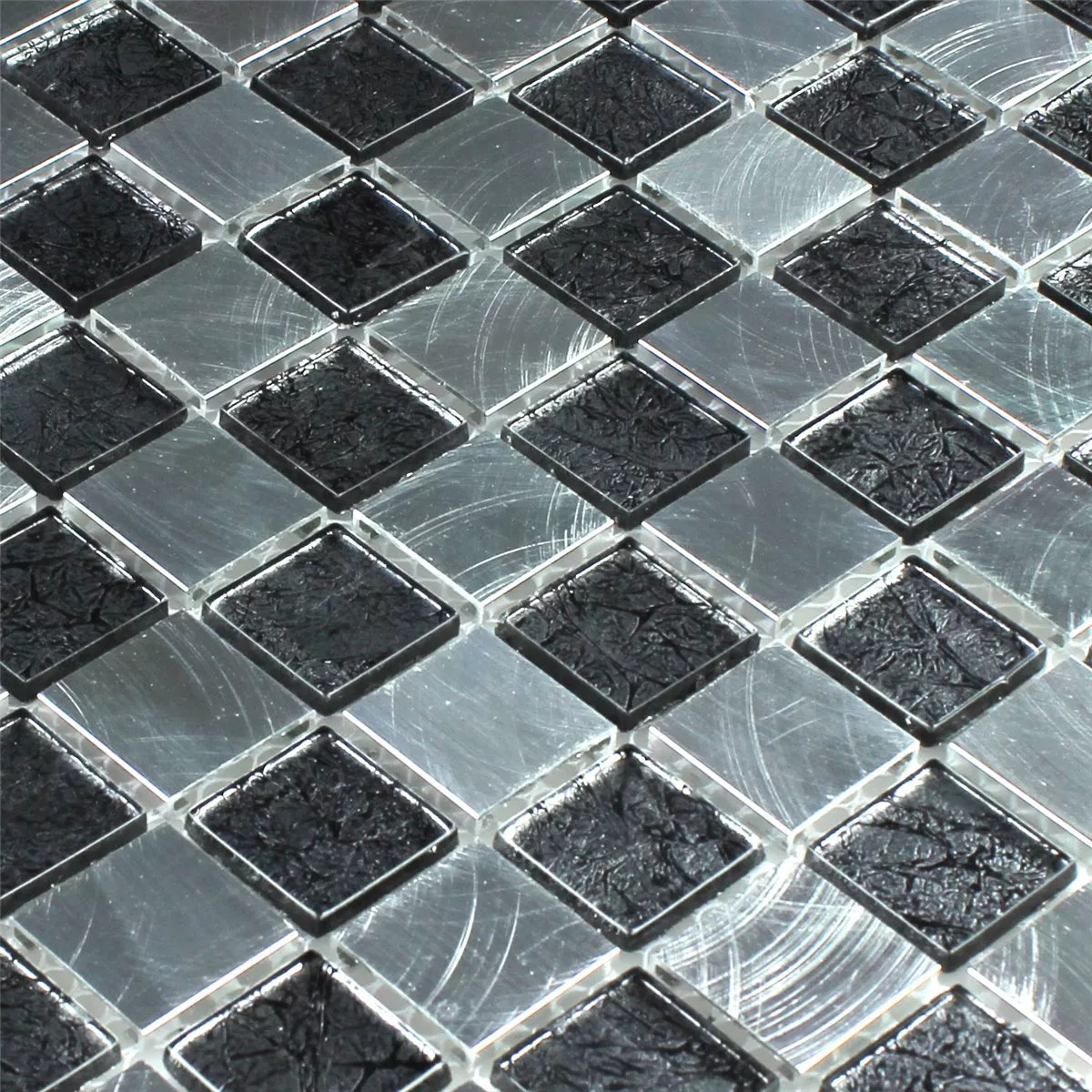 Glass Aluminium Alu Mosaic Chess Board 25x25x4mm