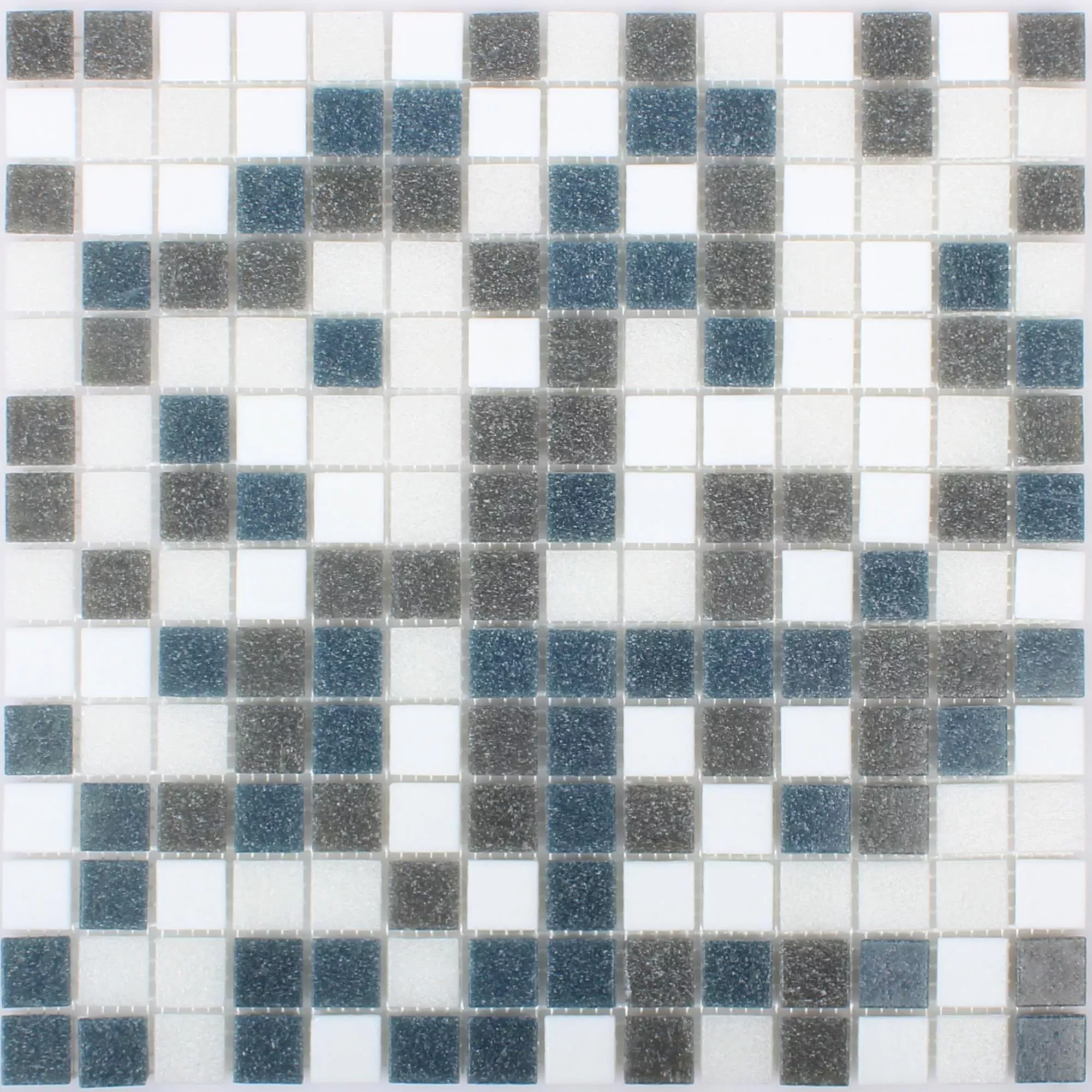 Glass Mosaic Tiles Nelson White Grey Metallic