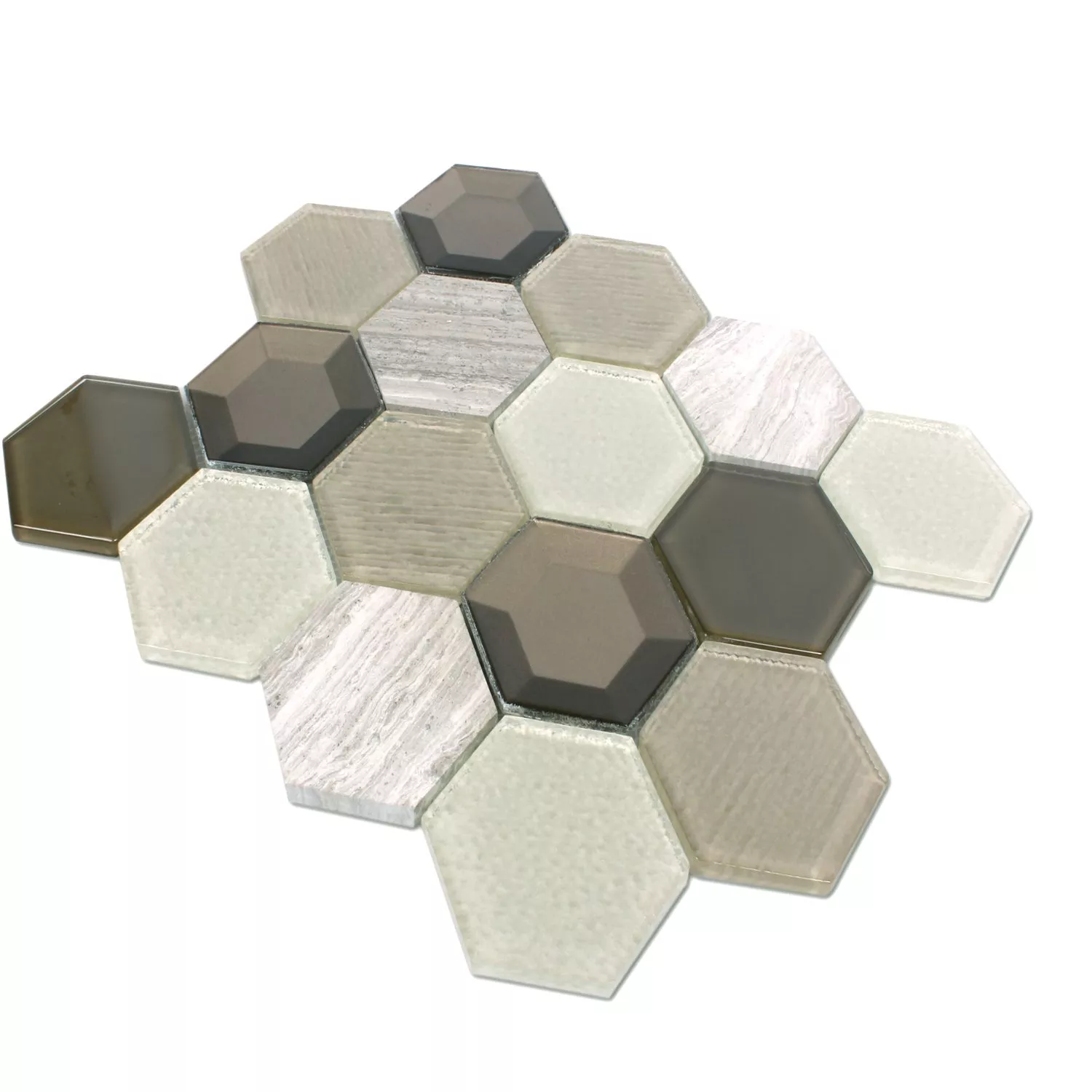 Mosaic Tiles Concrete Glass Natural Stone 3D Beige