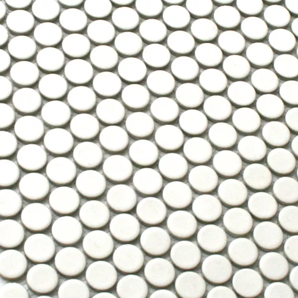 Mosaic Tiles Ceramic Drop White Uni