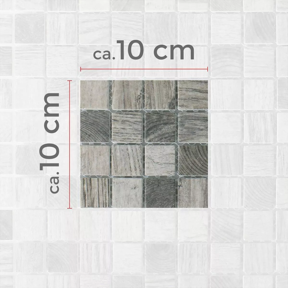 Sample Mosaic Tiles Glass Valetta Wood Structure Grey Beige