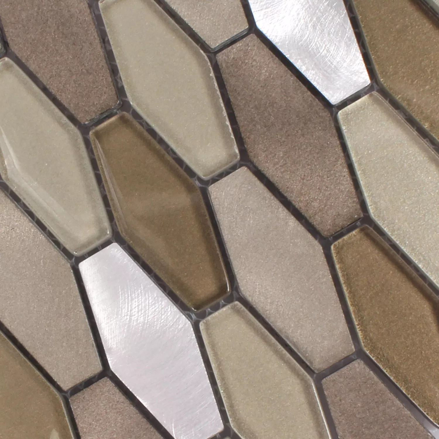 Sample Mosaic Tiles Glass Metal Lupo Hexagon