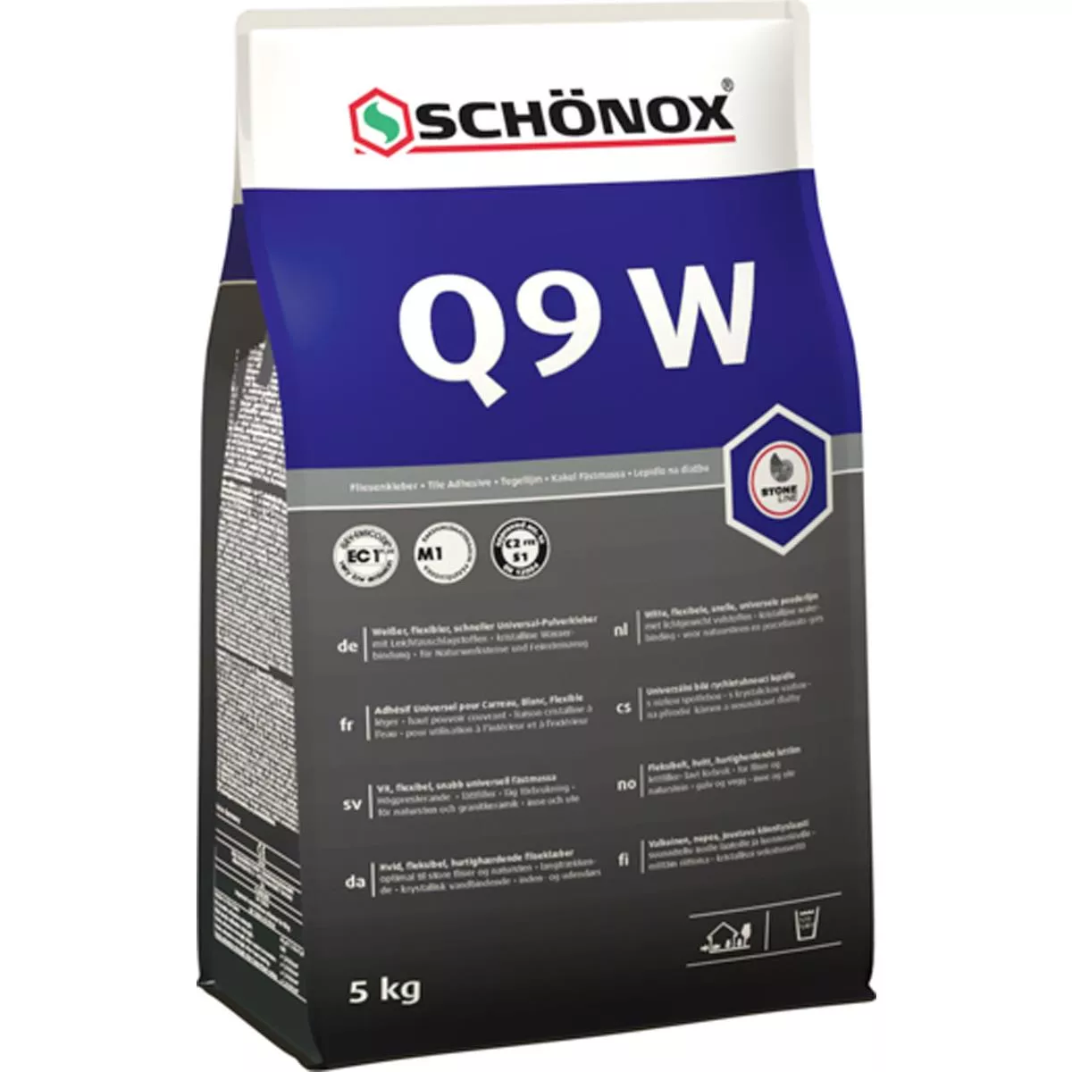 Tile adhesive Schönox Q9 W White Flexible Universal Powder Adhesive 5 KG Tile adhesive Schönox Q9 W White Flexible Universal Powder Adhesive 5 KG