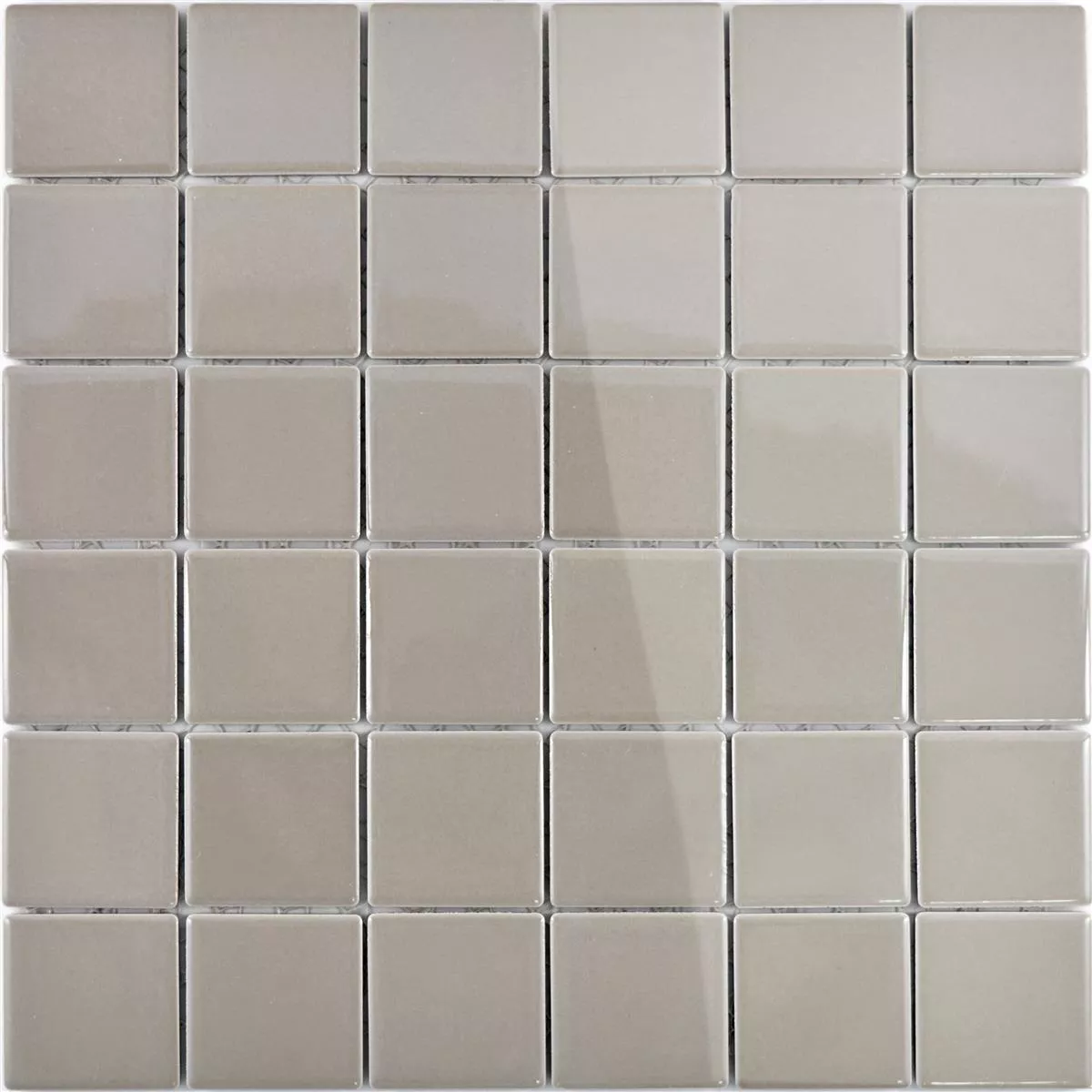 Ceramic Mosaic Tiles Adrian Mud Glossy Square 48
