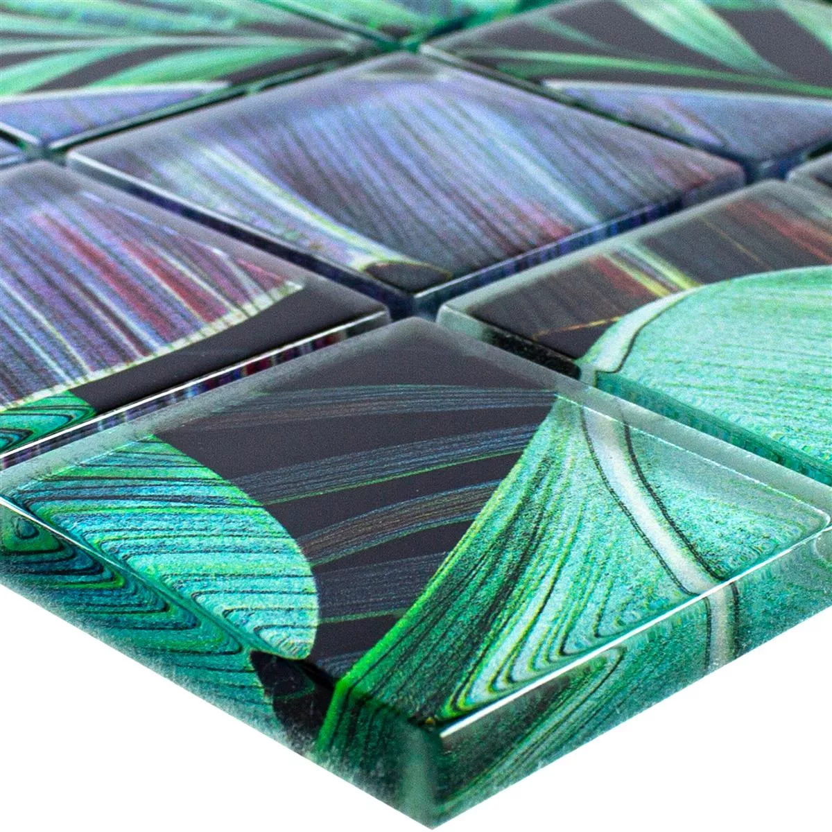 Glass Mosaic Tiles Pittsburg Flower Optics Green Purple Glass Mosaic Tiles Pittsburg Flower Optics Green Purple