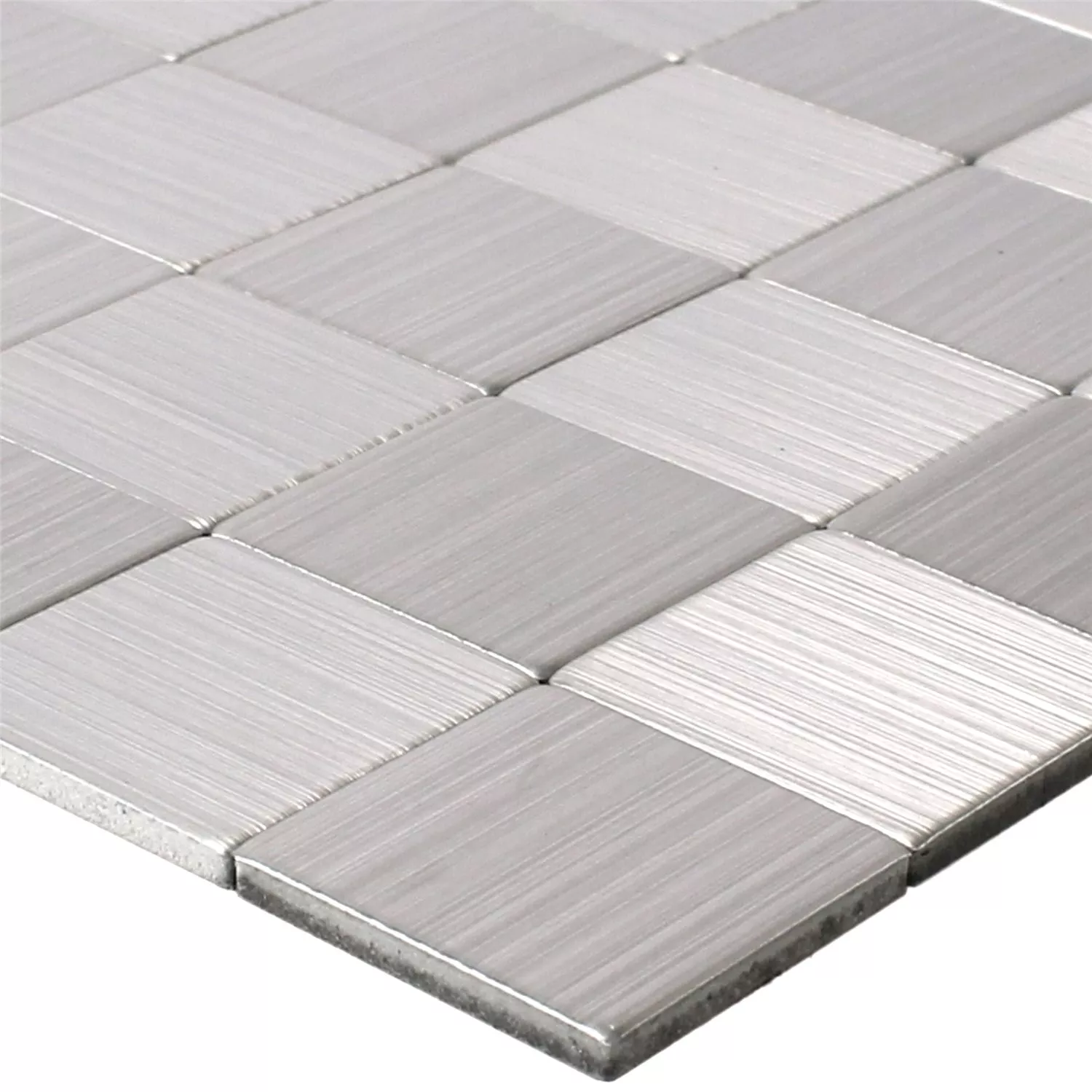 Mosaic Tiles Metal Self Adhesive Mikros Silver Square 25