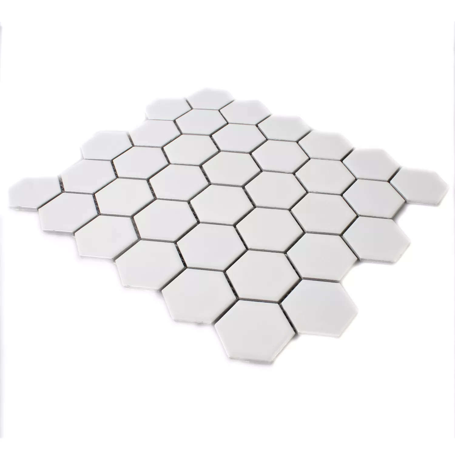 Mosaic Tiles Ceramic Hexagon White Mat