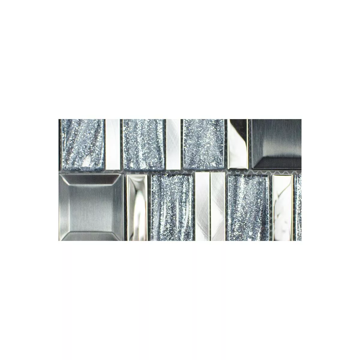 Sample Glass Aluminium Mosaic LaCrosse Black Grey Silver