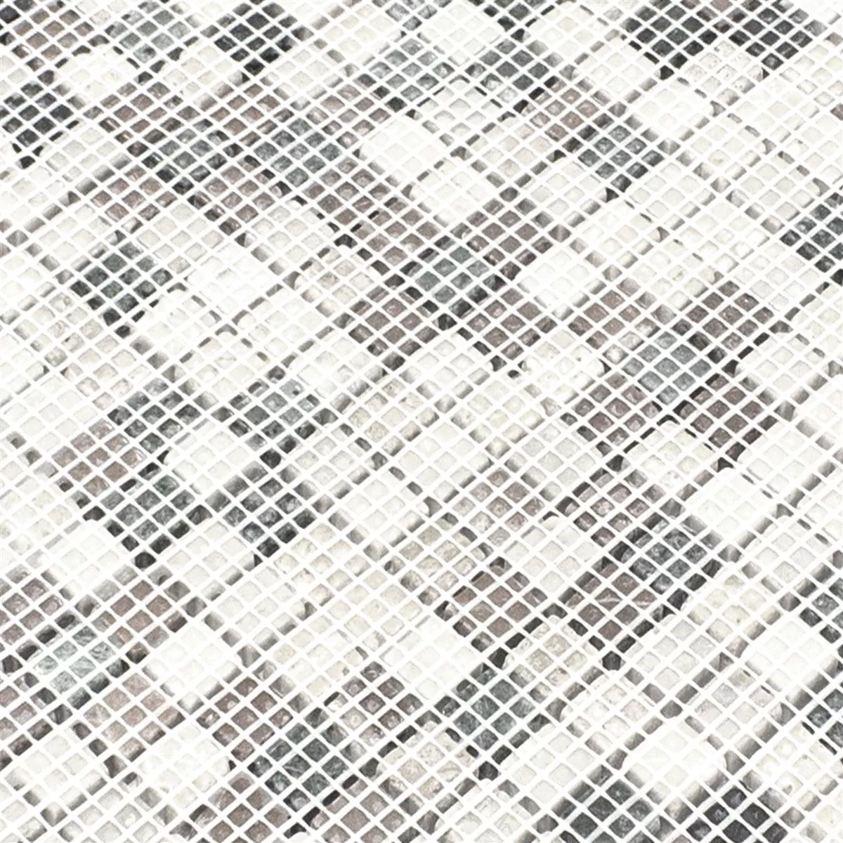 Sample Natural Stone Glass Aluminium Mosaic Tiles Stilo Light Grey Silver