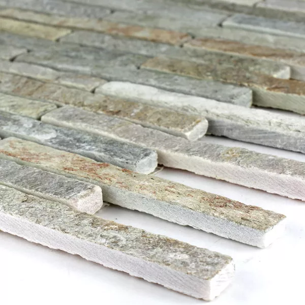 Mosaic Tiles Natural Stone Quartzite Beige Mix Sticks