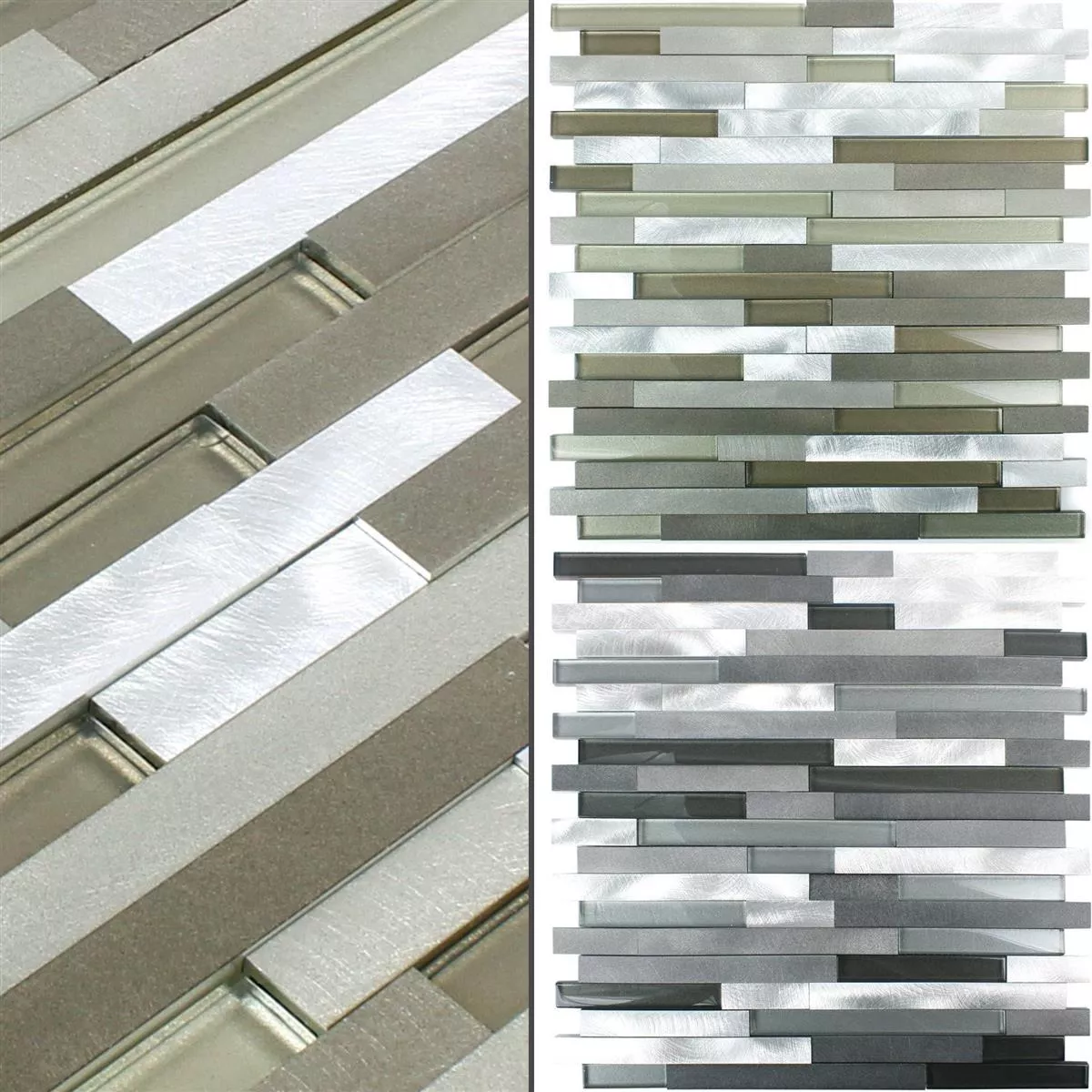 Sample Mosaic Tiles Glass Metal Margariti 3D Sticks