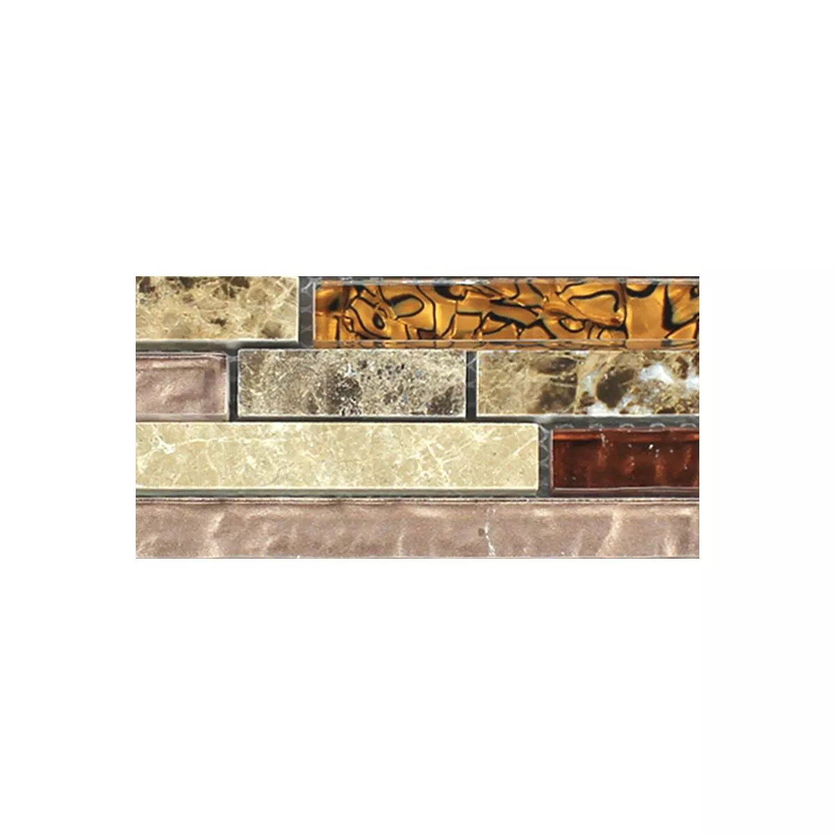 Sample Mosaic Tiles Glass Marble Brown Beige