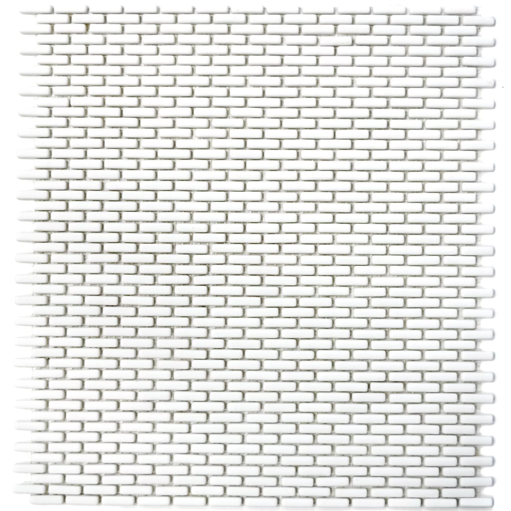 Sample Glass Mosaic Tiles Kassandra White Brick Mat
