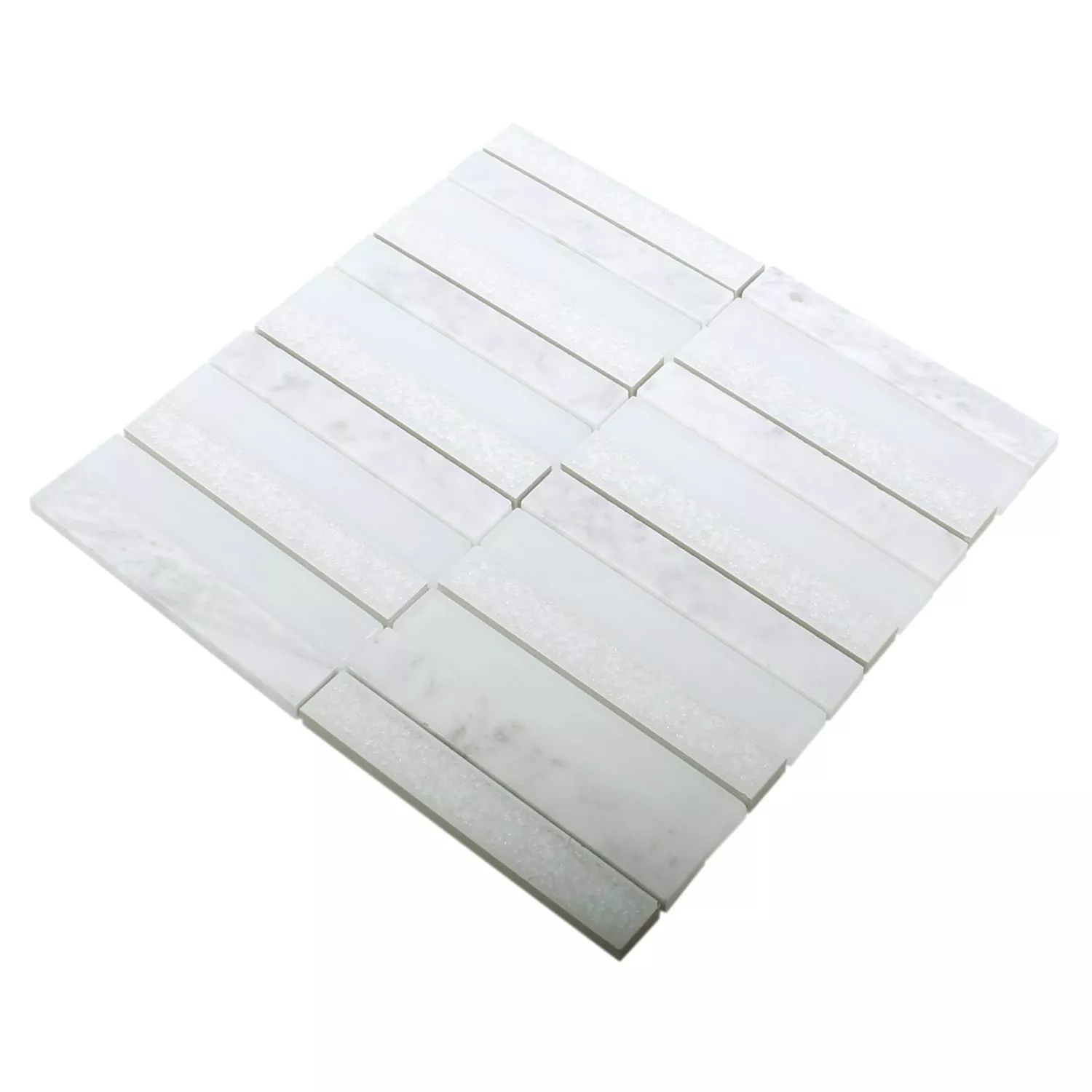 Mosaic Tiles Glass Natural Stone Talinn Arktis White