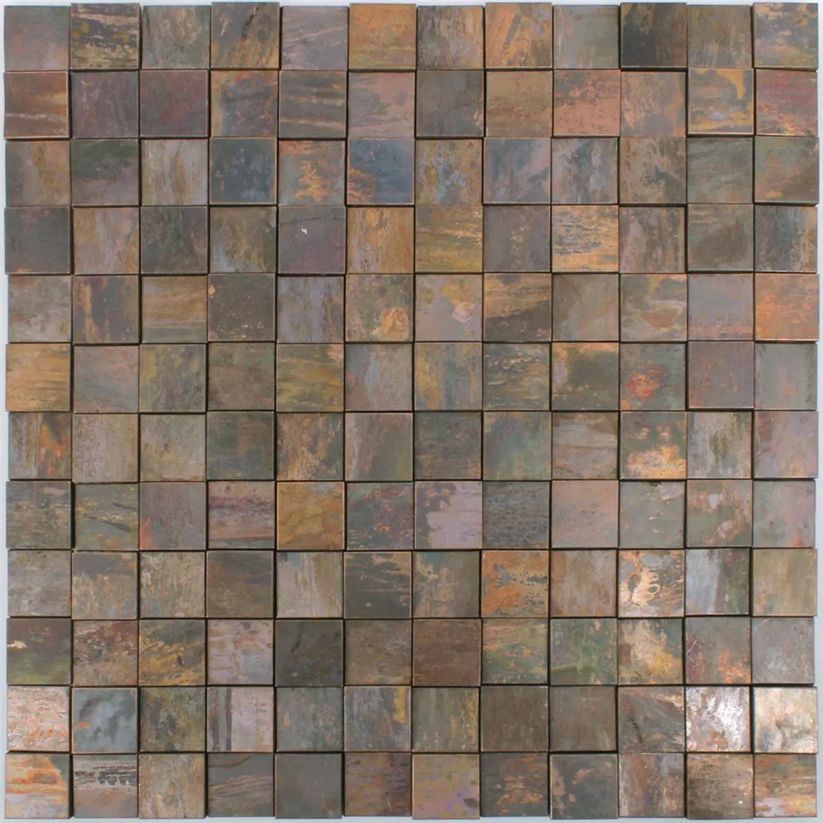 Mosaic Tiles Copper Santorini Square 3D
