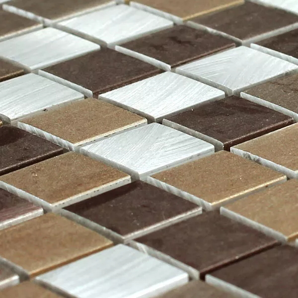 Mosaic Tiles Aluminium Copper Mix 15x15x8mm