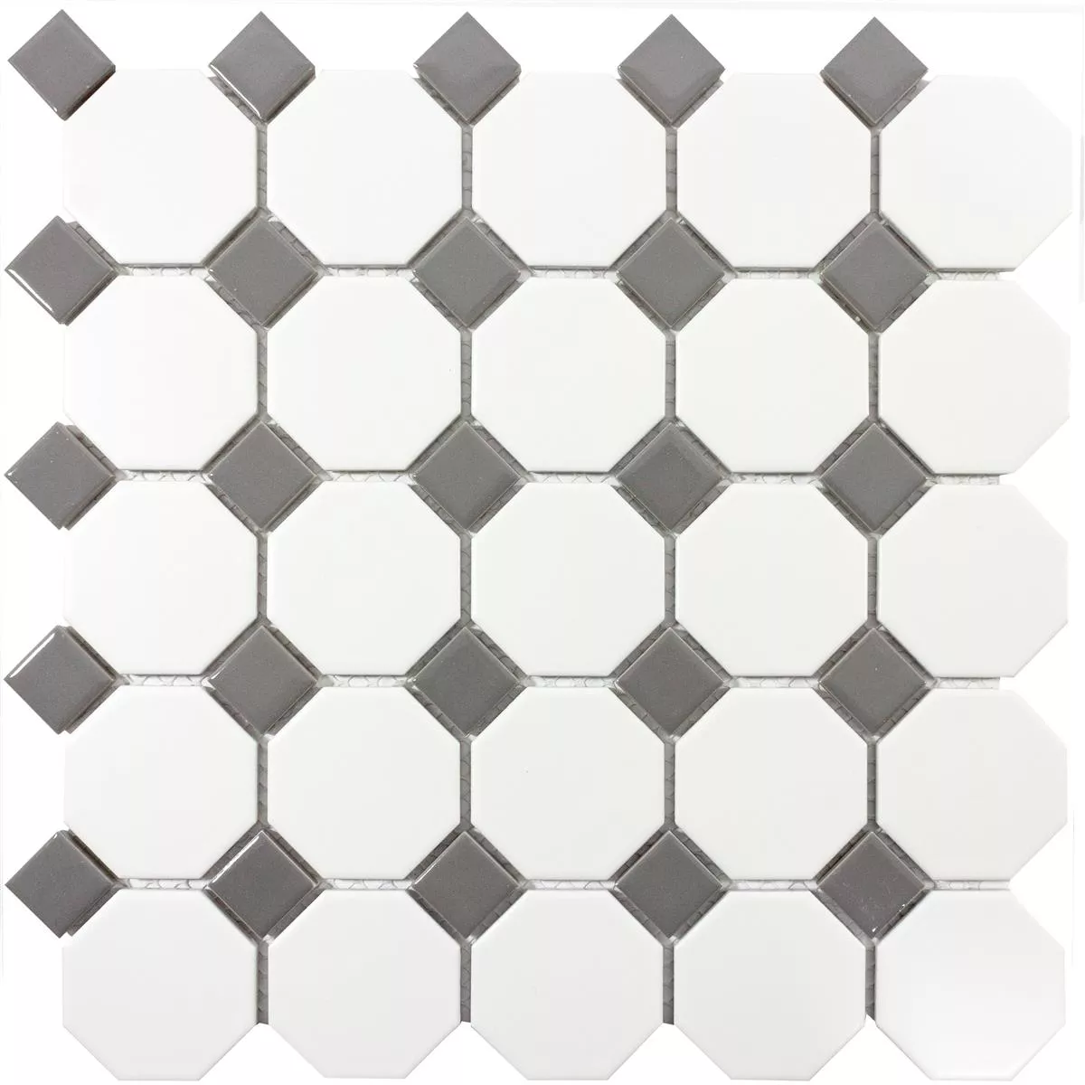Sample Mosaic Tiles Ceramic Octagon Navajo Blanc